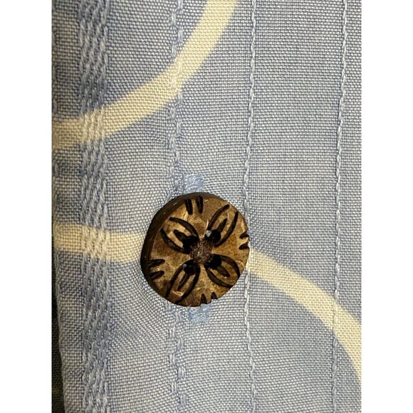 Tommy Bahama Men Light Blue Floral Button-Up Shirt L 100% Silk Short Sleeves - Picture 6 of 6